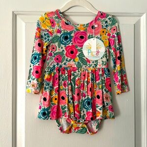 Little Sleepies Secret Garden Twirl Dress with Bodysuit